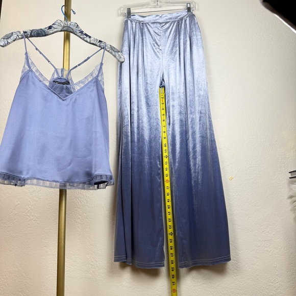 Christian Lacroix Lavender Satin Pajama Cami & Wide-Leg Pants - Picture 3 of 11